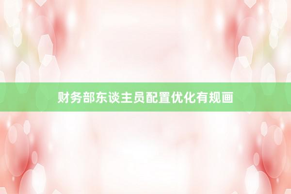 财务部东谈主员配置优化有规画